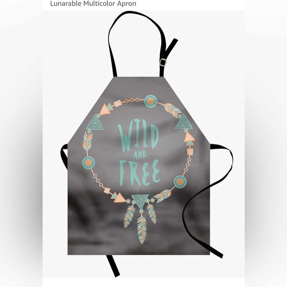 Dream Catcher Wild and Free Apron, Pastel Culture Folk Print, Small Apron Bib